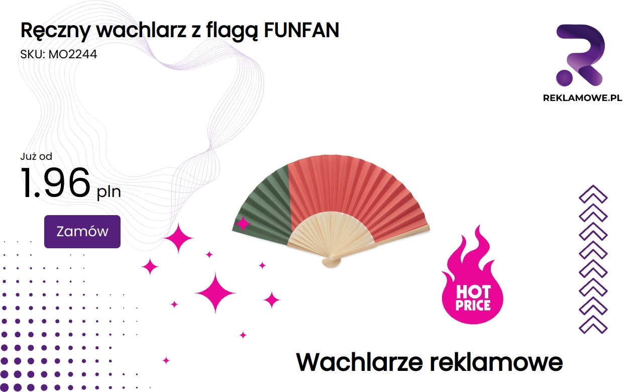 Ręczny wachlarz z wzorem flagi FUNFAN